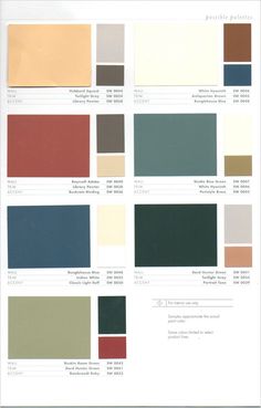 the color chart for different paint colors