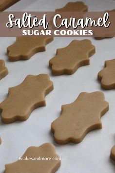 homemade salted caramel sugar cookies are ready to be cut and put in the oven