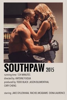 the poster for southpaw 2013 shows a man holding a woman in his arms