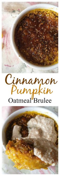 cinnamon pumpkin oatmeal brulee is an easy and delicious breakfast recipe