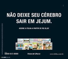 a black and white advertisement with an image of people in the background, text reads no dexe seu cerebro sair ejem jeum