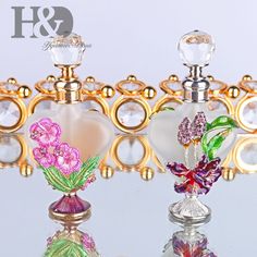 Bottle Home Decor, Beautiful Bottles, Scent Bottle, Oil Bottle, Crystal Heart, Bottle Design