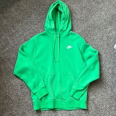 Awesome Green Color, New Without Tags, Perfect Condition Size Small Nike Green Hoodie, Nike Green Fleece Tops, Nike Crew Neck Hoodie For Spring, Green Hoodie With Ribbed Cuffs For Spring, Nike Hoodie For Spring, Nike Green Sweatshirt For Streetwear, Casual Green Nike Hoodie, Green Nike Hooded Sweatshirt, Green Nike Sweatshirt For Fall