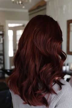 Dark Red Wavy Hair Dyed, Red Hair For Brown Eyes, Auburn Hair Formula, Red Mahogany Hair Color, Dark Auburn Hair Color Brown, Red Auburn Hair Color, Rich Auburn Hair Color, Red Hair Straight, Rich Auburn Hair