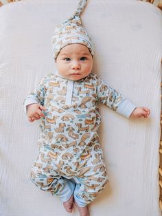 Daschunds Playsuit - Blue Playful Short Sleeve Onesie For Playwear, Coffee Baby Shower, Baby Jumpsuits & Rompers, Baby Winter Romper, Playful Long-sleeve Bubble Romper For Loungewear, Blue Playsuit, Long Sleeve Playsuit, Dachshund Clothes, Crochet Dinosaur Patterns