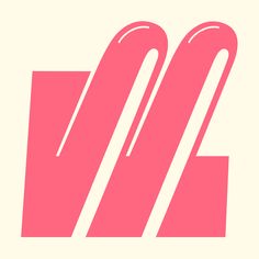 the letter w is made up of pink and white letters