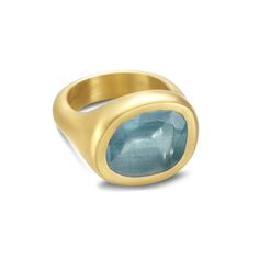 Aquamarine Ring, Aquamarine Rings, Wrap Rings, 22k Gold, Hand Forged, Rose Cut, The Studio, Ring Set, Aquamarine