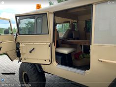 the interior of an off - road vehicle with its doors open