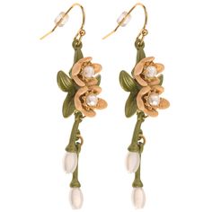 Give your look a fun, feminine, and floral flair with Blush Flower Drop Earrings. These lovely earrings feature two blush pink blooms with green acrylic petals and white plastic pearl accents. Wear these earrings to finish off an outfit in a most fashionable way!     Details:   Length: 2"  Width: 5/8"  Metal Color: Gold      Package contains 1 pair of earrings. Spring 3d Flowers Dangle Earrings, Rose Gold Drop Flower Earrings For Spring, Feminine Spring Flower Dangle Earrings, Green Flower Earrings For Spring, Rose Gold Flower Earrings For Spring, Spring Rose Gold Flower Earrings For Pierced Ears, Green Flower Shape Earrings For Spring, Green Flower-shaped Earrings For Spring, Green Flower Shaped Earrings For Spring