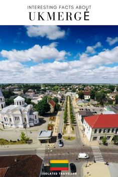 an aerial view of a city with white buildings and red roofs, the words interesting fact about ukmerge