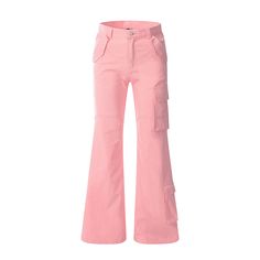 Slim Bootcut Wide Leg Flared Cargo Pants  Material: Cotton  Size: S, M, Color: Pink, White Pants Type: Wide Leg Pants, Cargo Pants Style Type: Flared  Season: Spring, Fall, Summer   Occasion: Leisure, Outdoor, Daily, Vacation, Fall Outfits Red Cargo Bottoms For Spring, Red Wide Leg Parachute Pants For Spring, Spring Full Length Work Pants With Hip Pockets, Stretch Pink Bottoms With Cargo Pockets, Red Wide Leg Bottoms With Cargo Pockets, High Waist Pink Cargo Pants, Pink Straight Cargo Pants For Spring, Cheap Full Length Pink Cargo Pants, Full Length Pink Bottoms With Cargo Pockets