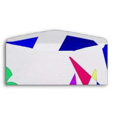 an envelope with colorful shapes on it