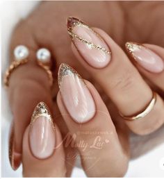 New Years Nail Designs, New Years Eve Nails, Rose Gold Nails, Bridal Nails