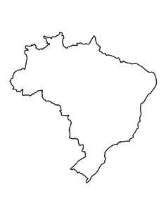 a map of the country of brazil in black and white, with all its borders outlined