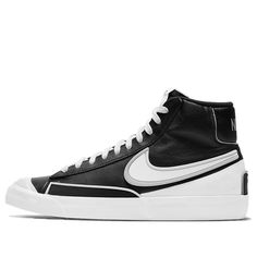 Nike Blazer Mid 77 Infinite, Blazers Nike, High Top Nike, White Sneakers Shoes, Black White Sneakers, Nike Blazer Mid 77, Mens Shoes Black, Nike Blazer Mid, Nike Blazers Mid