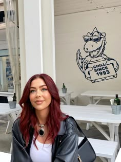 Jade Leanne, a fashion and beauty content creator with wine red hair Cherry Red Ginger Hair, Red Hair Color Swatches, Celebs With Red Hair, Dark Red Hair With Dimension, Red Hair With Roots, Red Hair On Pale Skin, Wine Red Hair Aesthetic, Makeup Looks Red Hair, Dark Red Hair Outfits