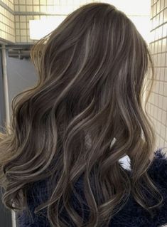 Ash Blonde Underneath Black Hair, Dark Brown With Ash Brown Highlights, Brunette Hair Ideas 2023, Highlights Brown Hair Balayage Ash, Black Hair With Babylights Short, Ashbrown Haircolor Highlights, Cool Toned Lowlights, Balayage Hair Korean, Hair Colour Inspo For Black Hair