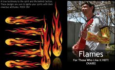 a man holding a flame stick in front of a black background and an image of flames