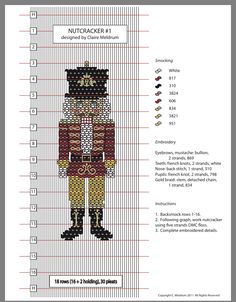 a cross stitch pattern with the words nutcracker on it