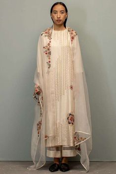 Buy Debyani Soft Ivory SILK Kurtas