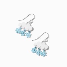 Claire's Cloud Snowflake Drop Earrings Piercing Kit, Fashionable Jewelry, Blue Snowflakes, French Wire, The Cloud, Jewelry And Accessories, Metal Style, Holiday Wreaths, 14kt Gold