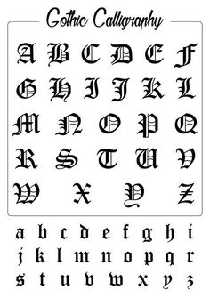 an old english alphabet with cursive letters