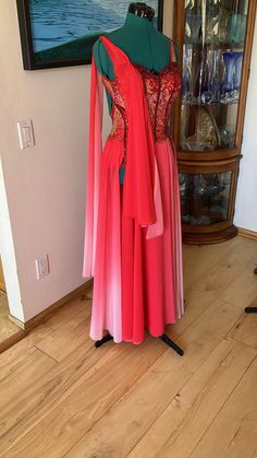 Gorgeous ombré competition dress ready to be hemmed to your custom exact height. Red Ombre Gown, Pink Ombre Dress Indian, Competition Dress, Red Ombre, Dress Clothes For Women, Dancer, Halloween Shopping, Favorite Outfit, Art Collection