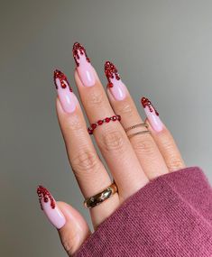 Bi Nails, Nagellack Trends, Wow Nails, Red Christmas Nails, Drip Nails, Gem Nails, Perfect Nails