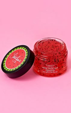 Revolution Skincare x Jake-Jamie Watermelon Hydrating Face Mask nQuench thirsty skin with the Jake Jamie Watermelon Hydrating Face Mask. Formulated with watermelon extract, this hydration boosting mask will leave you moisturised and smelling of fresh watermelon! nVegan & Cruelty Free. nCarton packaging is made from 32% Recycled materials and fully recyclable. nDirections: nApply 1-2 times a week. Allow to work for 10 - 15 minutes. Massage into skin for 30 seconds then rinse well. nCautions: Revolution Watermelon Face Mask, Revolution Face Mask, Watermelon Products, Watermelon Skincare, Skin Care Stuff, Face Mask Packaging, Skin Care Face Masks, Facemasks Skincare, Face Masks Skin Care