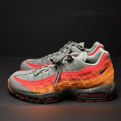 No Box Lid! Men’s Size 13 - Air Max 95 Premium ‘Atlanta’ Fz4125-060 Nike Shoes Men, Mens Nike Shoes, Air Max 95, Shoes Men, Men's Nike, Orange Red, Color Orange, Size 13, Air Max