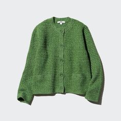 Knitted Short Jacket | UNIQLO US Uv Protection Clothing, Uniqlo Sweater, Knitted Jacket, Lazy Girl, Uniqlo Women, Tank Top Camisole, Knitting Women, Textured Knit, Knit Shorts