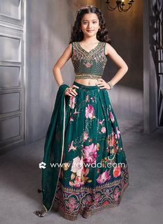 Beautiful Dark Green Embroidered Choli Suit For Wedding...