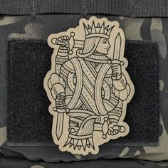 "King Of Hearts Morale Patch, Vintage Playing Card Morale Patch, Skull King Patch For Tactical Hat, Hook and Loop Patch, Plate Carrier Patch Introducing our leatherette and acrylic Morale Patches, the perfect way to add some personality to your tactical gear while making a politically charged statement! This patch is made of high-quality leatherette and acrylic material that is durable, resistant to wear and tear, and suitable for all weather conditions. The patch comes in 4 different color sets: White/Black, FDE Tan/Black, Grey/Black, and Red/Black, so you can choose the one that best matches your personal style. These patches features bold lettering and a crisp design with a politically charged message. With a hook and loop backing, it's easy to attach to a variety of surfaces, including King Of Hearts Card Tattoo, King Playing Card Tattoo, King Card Tattoo, King Of Hearts Tattoo, King In Black, Playing Card Tattoos, Skull King, Black Skull Tattoo, Card Tattoo Designs