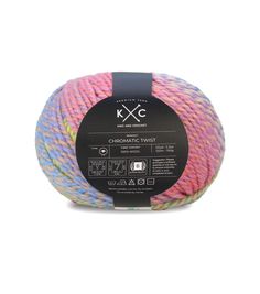 a multicolored ball of yarn with the label kfc chromtic twist