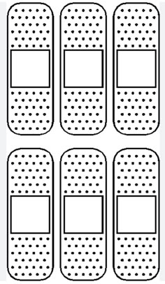 four rows of bandages with dots on them, each showing the same size and shape