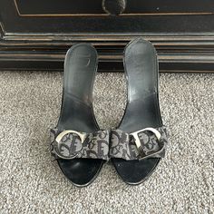 These Vintage Dior Mules Scream Classic Dior..Used Condition With Minor Wear Dior Mules, Dior Vintage Sandals, Vintage Dior Mules, Classic Dior, Dior Logo, Shoes Vintage, Dior Shoes, Vintage Shoes, Scream