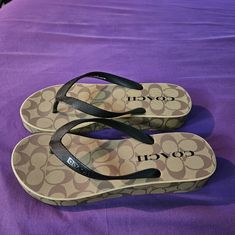 Womans Coach Flip-Flops Non Platforms Rainbow Colors Sz( 8/9) Or(10/ 11) Available ( Black Platform Flops Sz 10 Run Small Like 9 )( Brown Platform Flops Sz 10 Or 11 Run A Sz Small Fit Like 9 And 10) New Each Sold Separately 3 Options The Platforms Run A Whole Sz Small Coach Flip Flops, Platform Flip Flops, Black Platform, Coach Shoes, Rainbow Colors, 9 And 10, Black And Brown, Flip Flops, Fashion Shoes