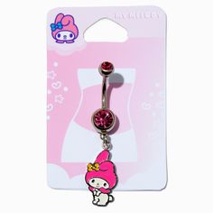 This belly bar will make My Melody® super fans' days! Featuring pink rhinestones and dangly enamel My Melody charm, this is a body jewelry must-have for your very own.Belly Bar by Hello Kitty® And FriendsFinish: Silver-toneSize: 14G/1.6mmClosure: PostMaterial: Stainless steel - Claire's My Melody® Silver-tone 14G Pink Stone Charm Belly Bar Pink Metal Novelty Jewelry, Novelty Pink Metal Jewelry, Pink Body Jewelry For Valentine's Day Gift, Trendy Pink Hello Kitty Jewelry, Nickel-free Pink Belly Rings As Gift, Novelty Pink Enamel Jewelry, Adjustable Nickel-free Pink Belly Rings, Theme Clothes, Bellybutton Rings