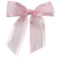 a pink ribbon tied to the side of a white wall with a bow on it