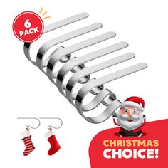 the santa clause christmas gift set includes 6 pairs of clothes hangers, and an ornament