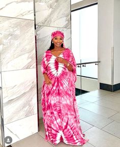 Pastel African Dress, Pink Summer Wedding Kaftan, Tie And Dye Dresses, Bubu Gowns, Nigerian Clothing, Tie Dye Clothes, Boubou Dress, Bubu Dress