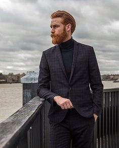 gwilymcpugh:    #tbt on a Friday. Wait thats #fbf. Wearing @scotch_official shot… Auburn Hairstyles, Redheaded Men, Husband Fashion, Black Blazer Men, Beard Hairstyle, Beard Look