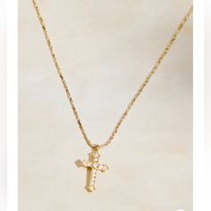 This Timeless Necklace Features A Shimmering Cubic Zirconia Cross Pendant Crafted In 18k Gold Plating. The Classic Design Adds A Touch Of Elegance And Faith To Any Ensemble. Fit: Adjustable Closure: Clasp Material: 18k Gold Timeless Necklace, Gold Cross Necklace, Altard State, Altar'd State, Gold Cross, Christmas Wishlist, Gold Plating, Cross Pendant, Womens Jewelry Necklace