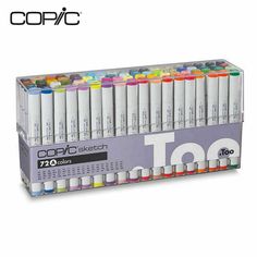 the copic sketch marker set contains 72 markers and 24 pens, each with different colors