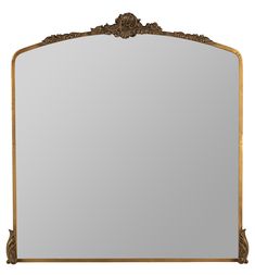 an ornate gold framed mirror on a white background