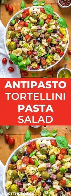 antipasto pasta salad Home Pasta Recipes, Pasta Recipes Salad, Salad Tortellini, Easy Antipasto, Antipasto Pasta Salad, Everyday Salad, Antipasto Pasta, Food Mediterranean, Tortellini Pasta Salad