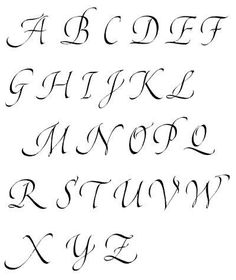 the upper and lower case of an old english alphabet, with cursive writing