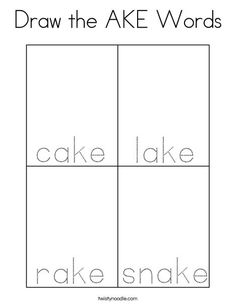 a printable worksheet with words that spell out the word cake