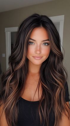 Dark Fall Hair Colors For Brunettes Long Fall Hair Colors For Brunettes, Fall Hair Colors Dark, Hair Colors Dark, Dark Fall Hair Colors, Hair Colors For Brunettes, Colors For Brunettes, Hello Hair, Dark Fall Hair, Auburn Highlights