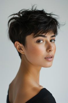 Super Short Haircuts For Women, Asian Pixie Cut, Super Short Hairstyles, Super Short Haircuts, Head Angles, Edgy Haircuts, Long Hair On Top, Really Short Hair, Choppy Bob Hairstyles